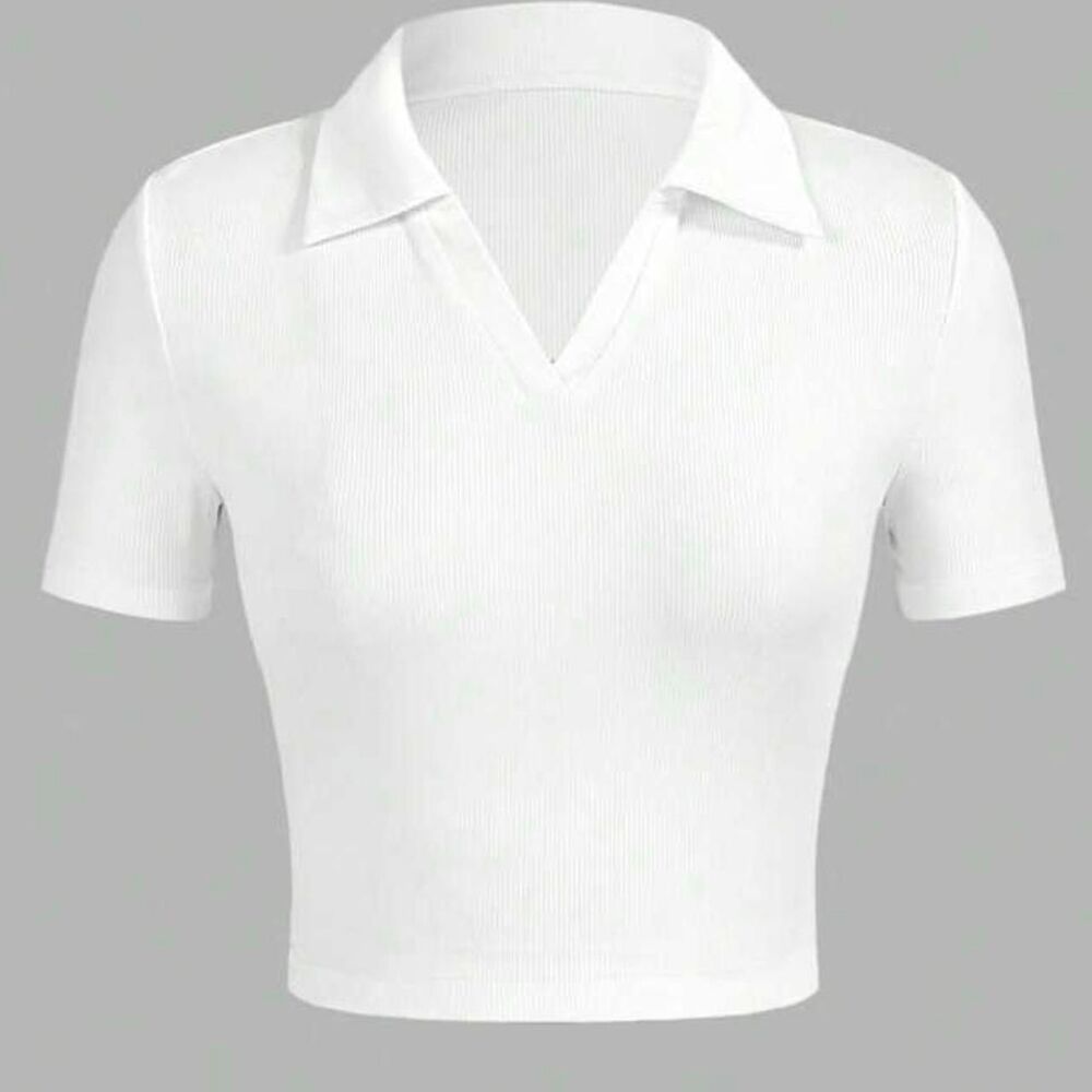 Women's White Crop-top